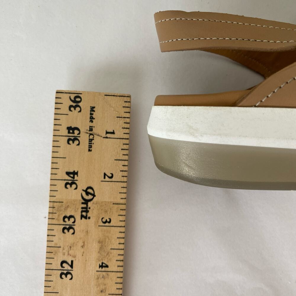 Aquatalia Sydni Nude Leather Flatform Wedge Sandals Size 10 - Picture 12 of 12